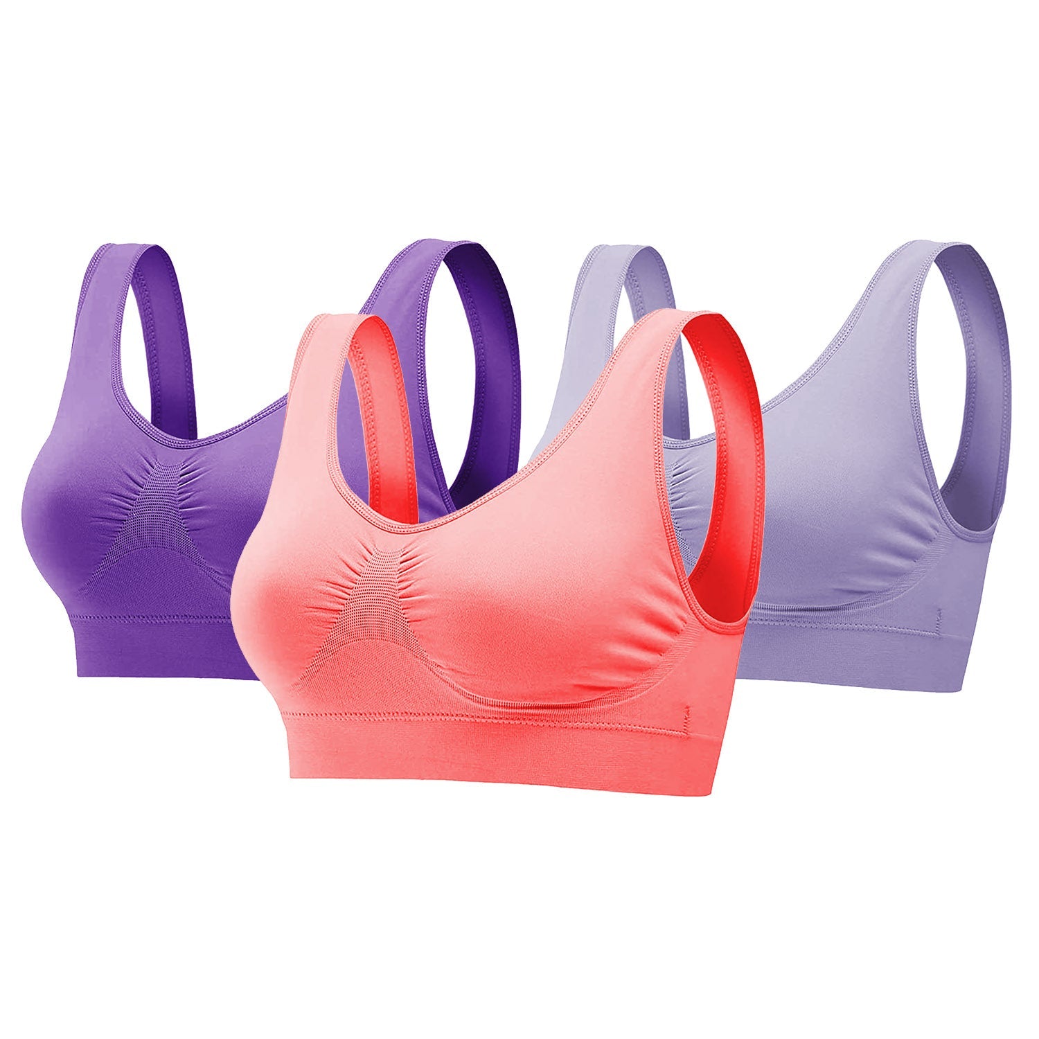 3-Pack: Women Seamless Wire-free Bra for Fitness Workout Low Pice Fee Shipping Sale Online