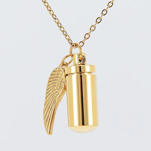 Angel Wings Stainless Steel Ashes Necklace Discount View