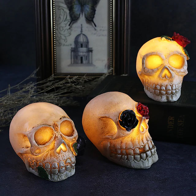 Halloween Resin Skull LED Night Light Decorative Light Discount Visit New