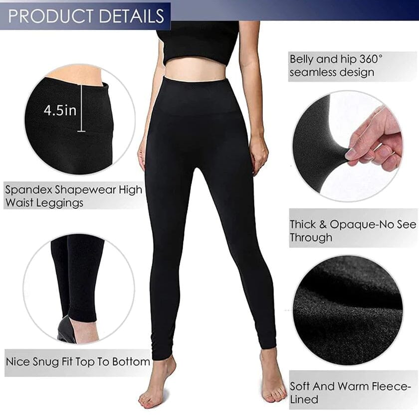 2-Pack: Women’s Fleece Lined High Waist Leggings Deals Online