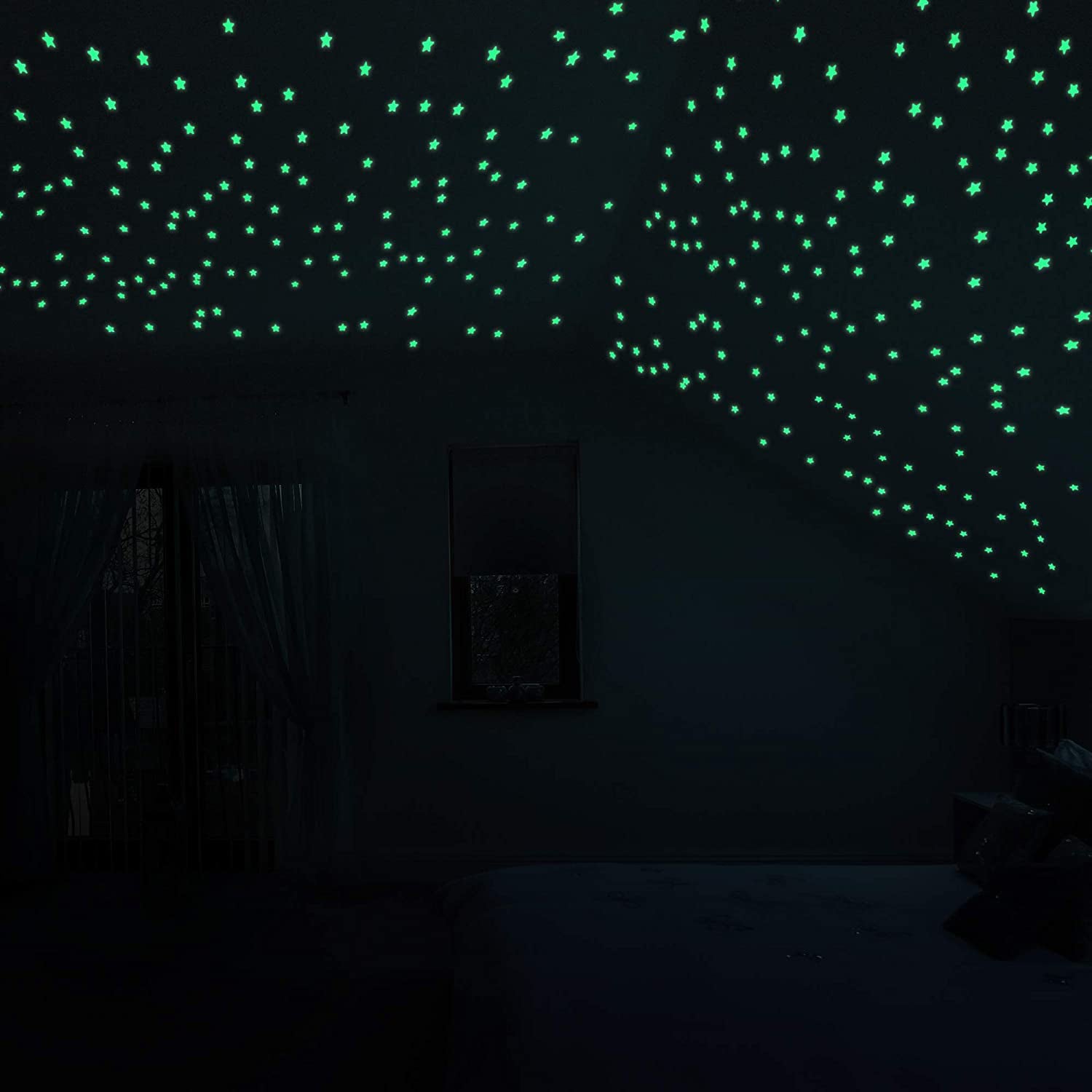 100-Pieces: Colorful Luminous Stars Plastic Wall Sticker Reliable Cheap Online