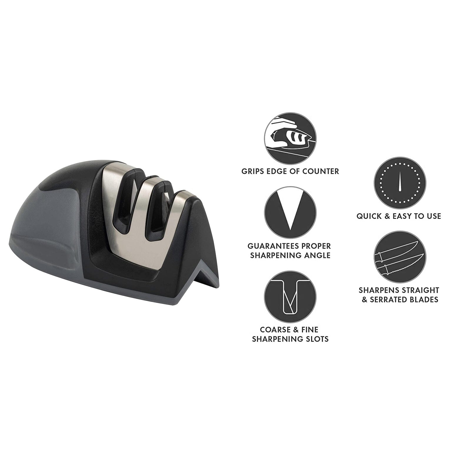 2-Pack: Ultra Sharp Knife Sharpener and Stainless Steel Vegetable and Meat Slicer Holder Finishline