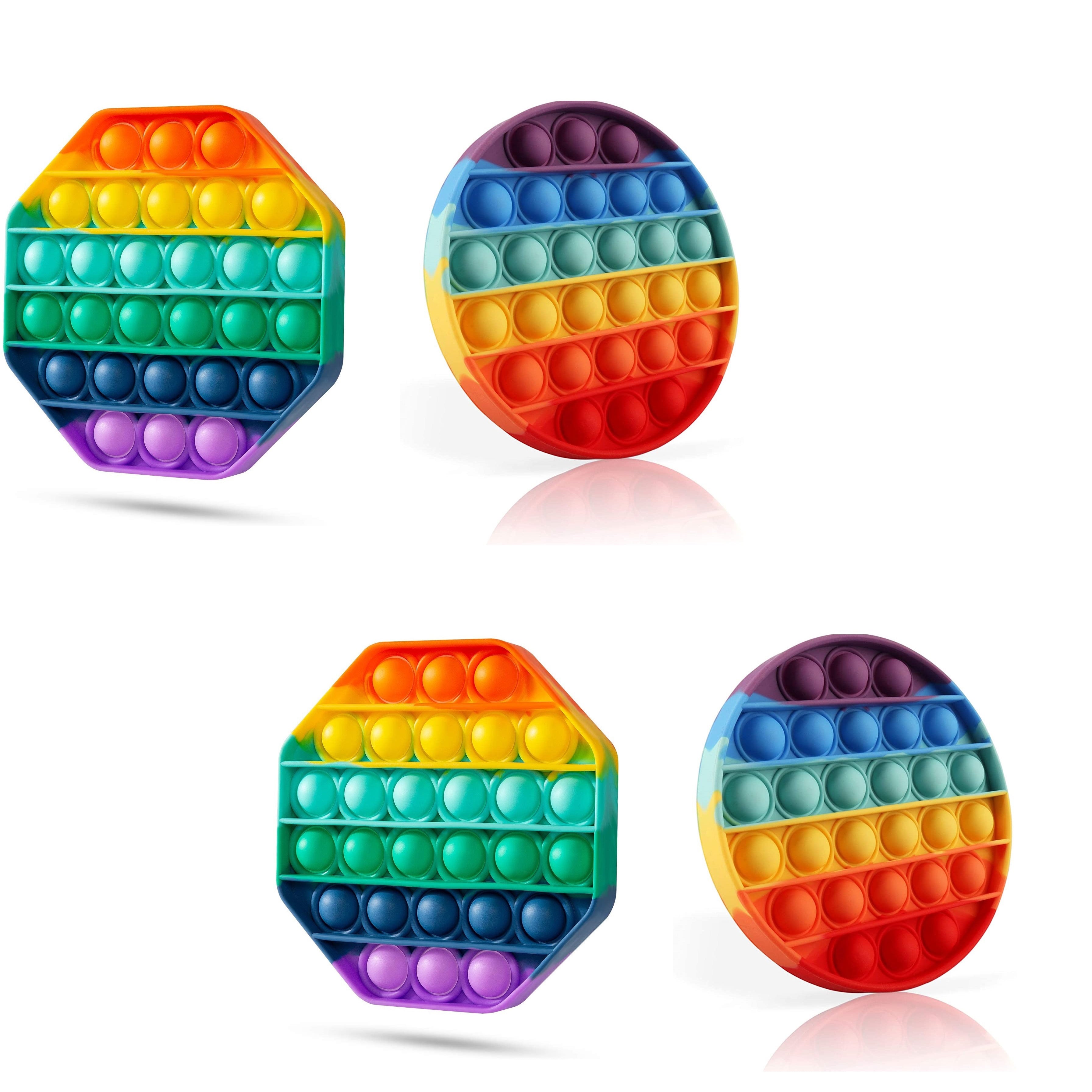 4-Pack: Rainbow Pop-It Bubble Popper Outlet Affordable