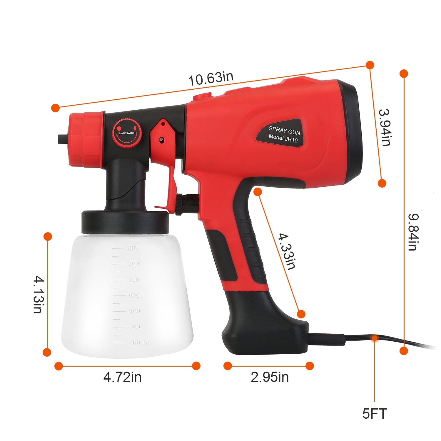 Paint Sprayer HVLP Handheld Painter with 3 Spray Patterns Outlet New Arrival