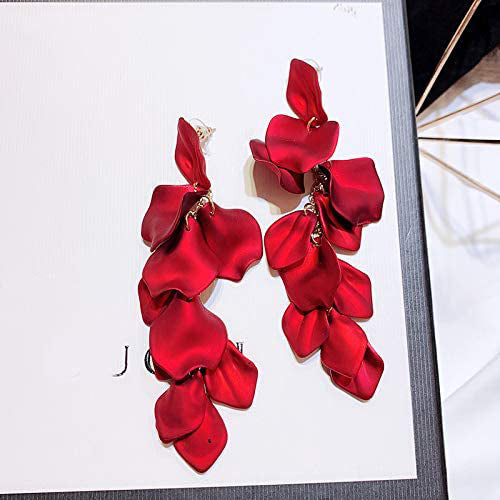 Long Acrylic Rose Petal Earrings Discount Online Online