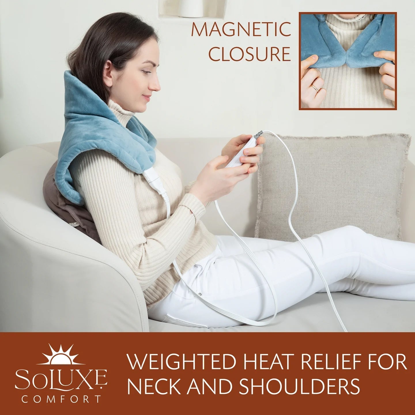 Soluxe Comfort Weighted Neck and Shoulder Heating Pad Outlet Release Dates