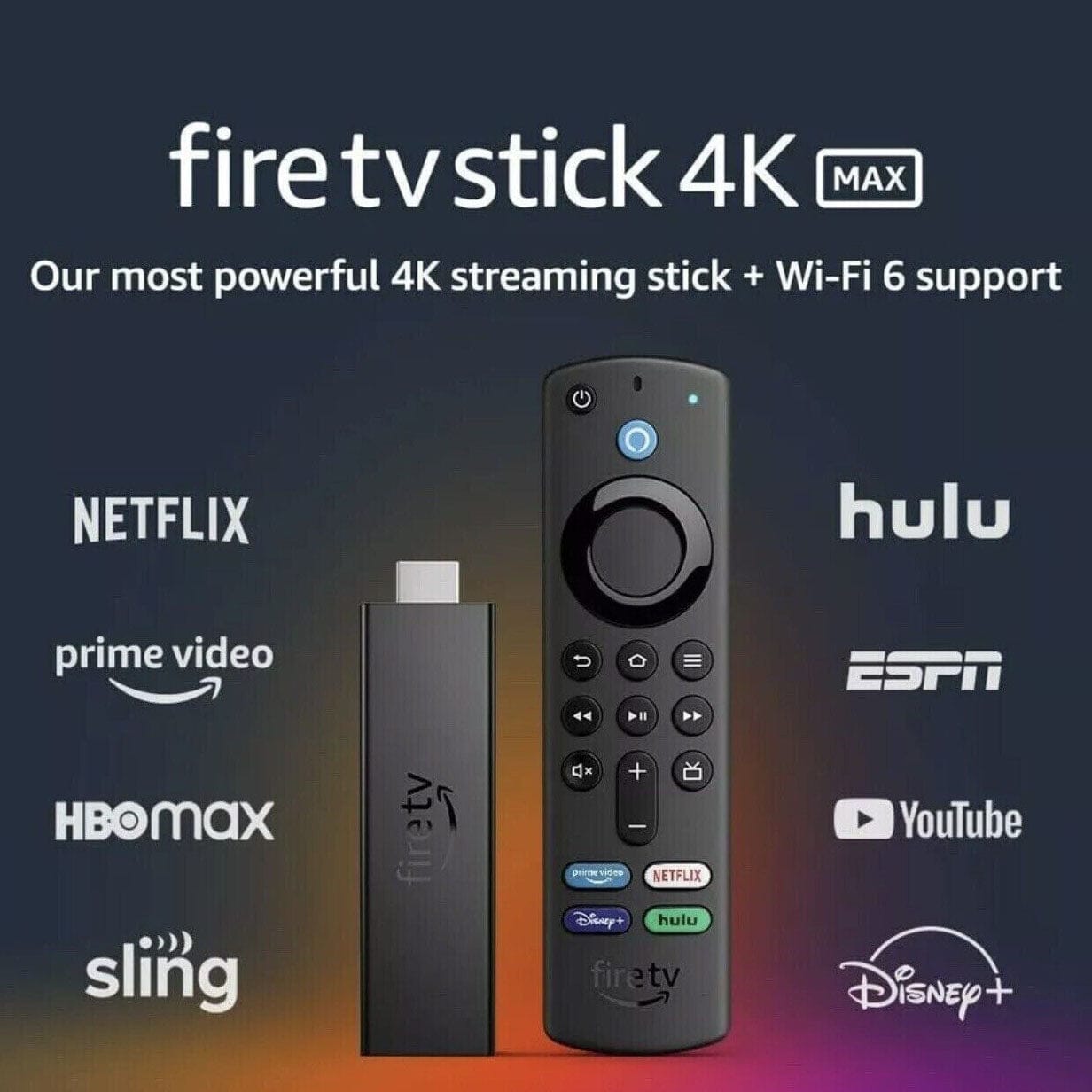 Amazon Fire TV Stick 4K MAX Streaming Device WiFi-6 Alexa Voice Remote (Refurbished) Shop For Cheap Pice