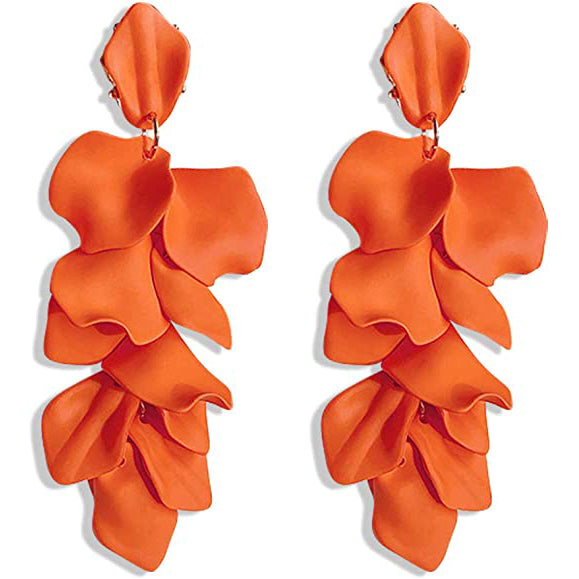 Long Acrylic Rose Petal Earrings Discount Online Online