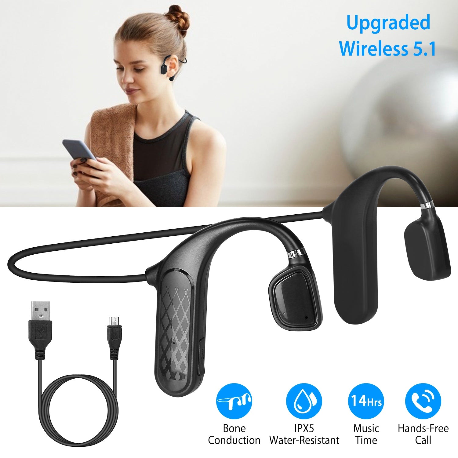 Wireless V5.1 Open-Ear Bone Conduction Earphones Sale Finishline