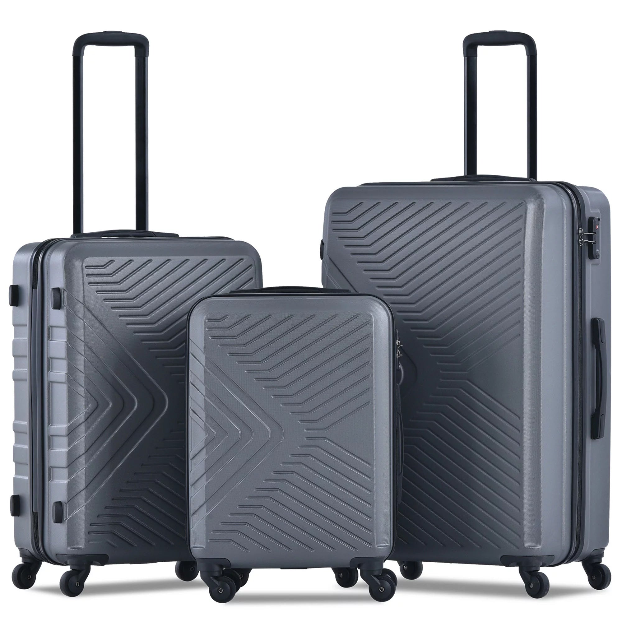 3-Piece Set: Hardshell Lightweight Suitcase with TSA Lock Spinner Wheels Free Shipping Clearance