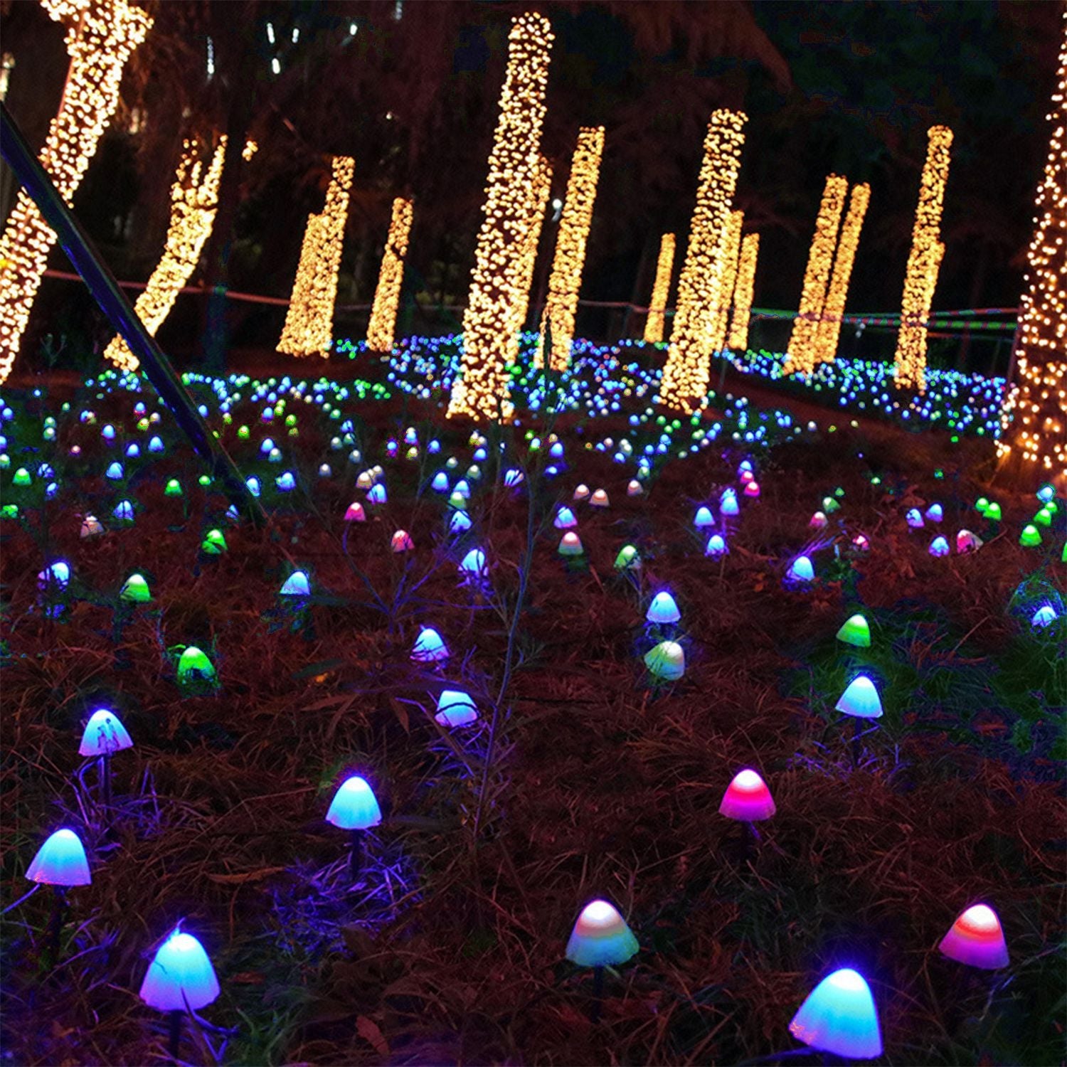 Solar Mushroom Lights Outdoor Decoration 10 LED Light Stake Shop Offer