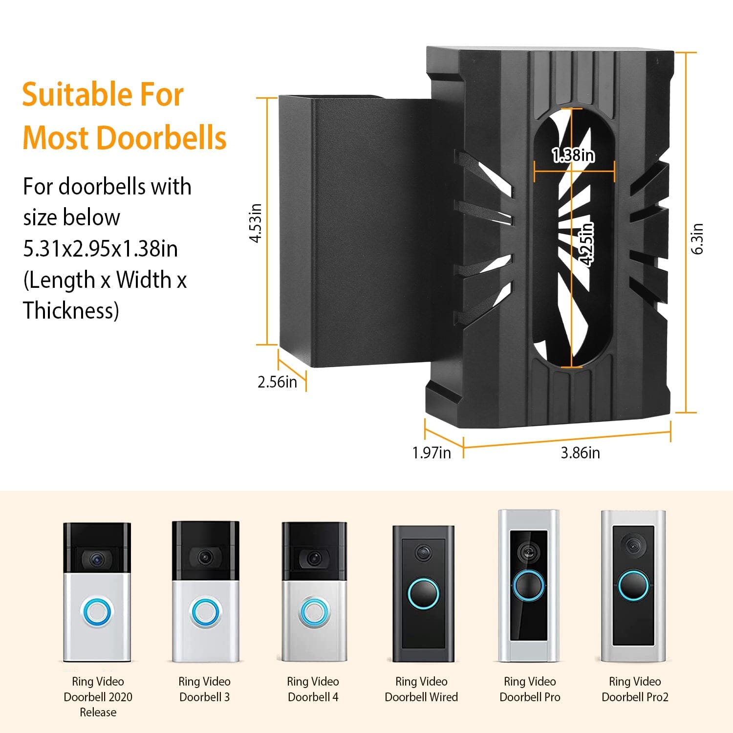 Anti Theft Video Doorbell Door Mount Fit for Most Doorbell Camera Accessories Cheap Best Place