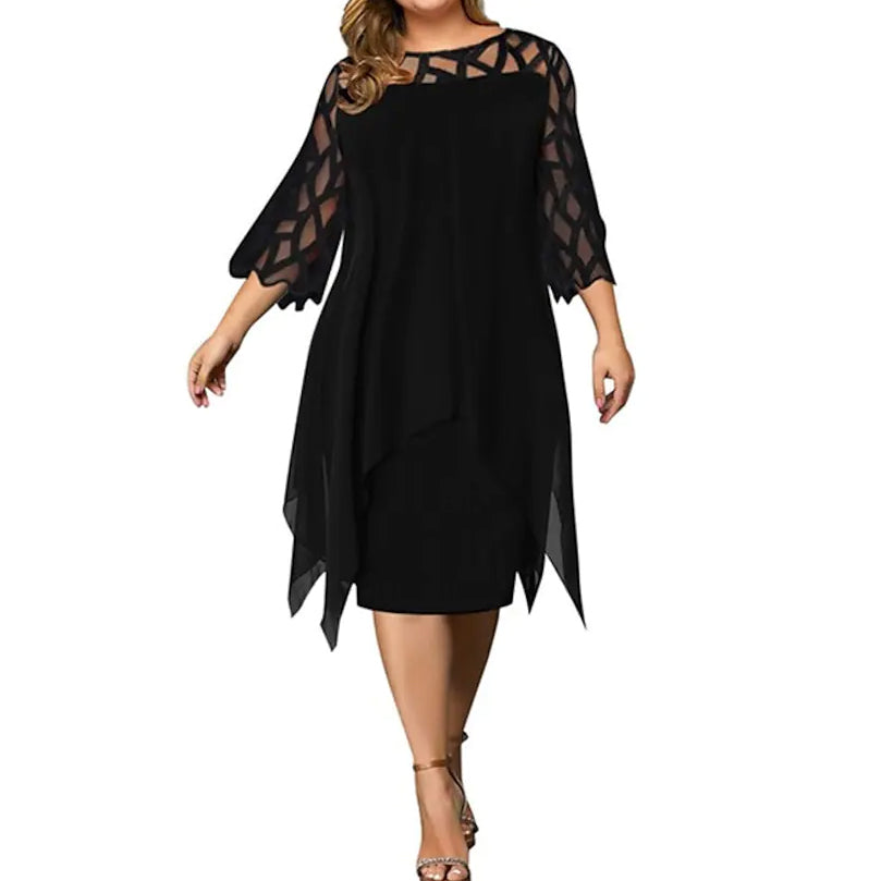 Women's Plus Size Solid Color Sheath Dress Outlet Cheap Pices