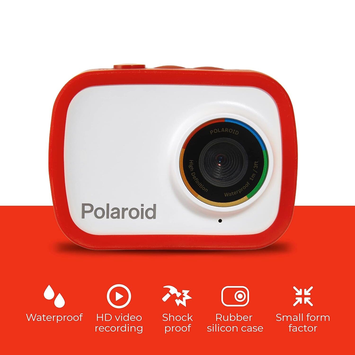 Polaroid Sport Action Camera 720p 12.1mp, Waterproof Camcorder Video Camera with Built in Rechargeable Battery and Mounting Accessories,  (Refurbished) Fashionable