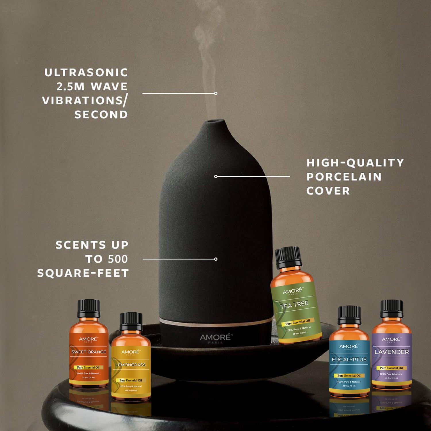 Ceramic Ultrasonic Aromatherapy Essential Oil Diffuser Largest Supplier For Sale