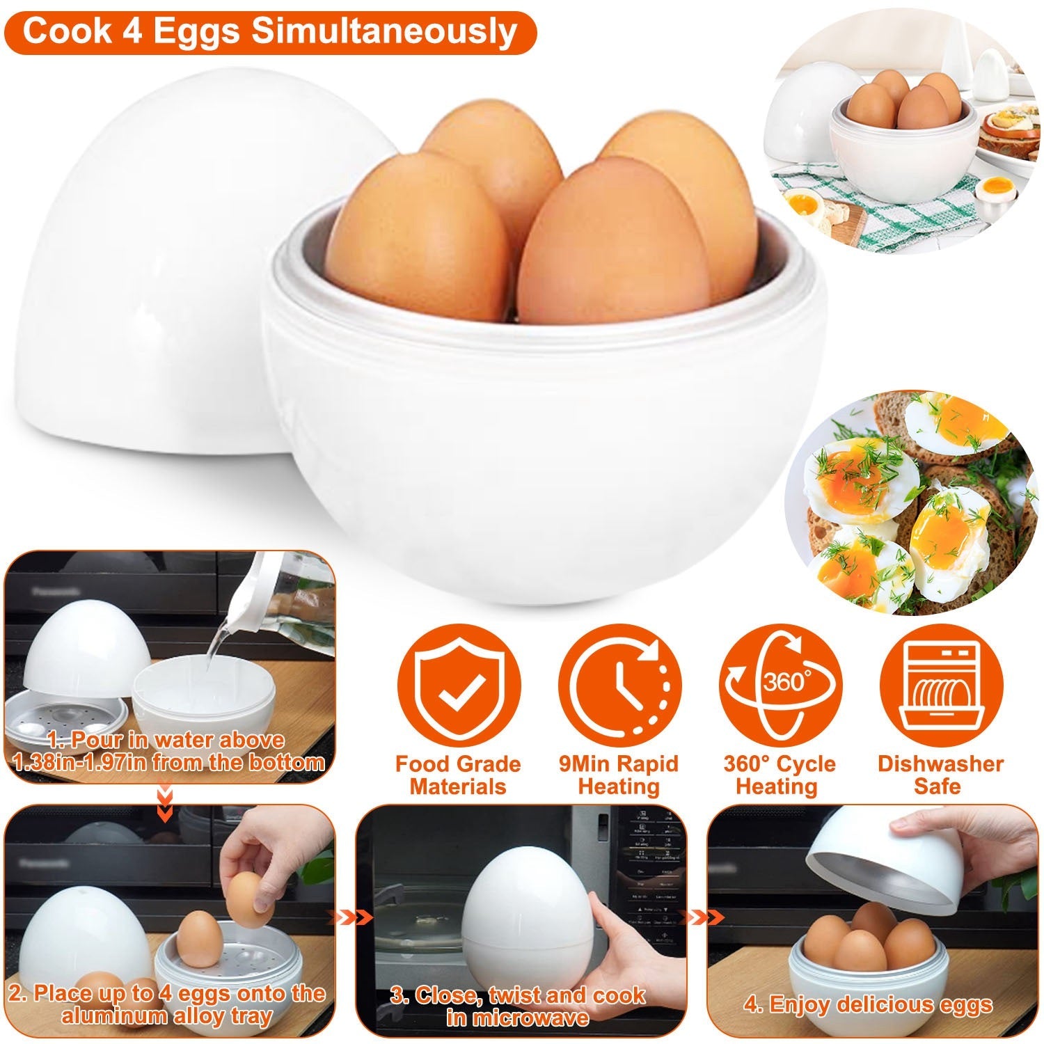 Microwave Egg Broiler Cooker Up to 4 Eggs Best For Sale