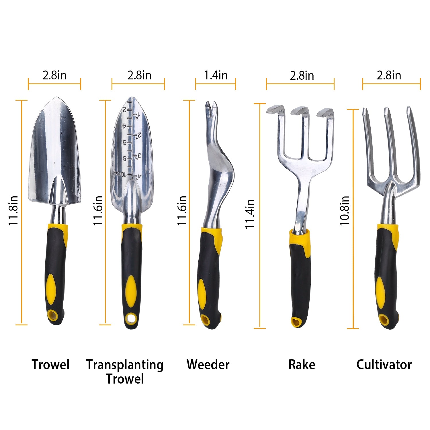 5-Pieces Set: Heavy Duty Garden Tool Set with Non-Slip Handle Clearance Wholesale Pice