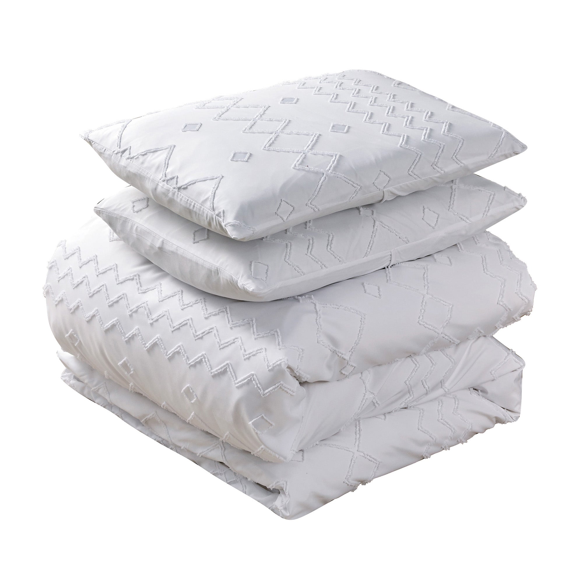 3-Piece Set: Bibb Home Tufted Clipped Duvet Cover Sale 2025 Newest