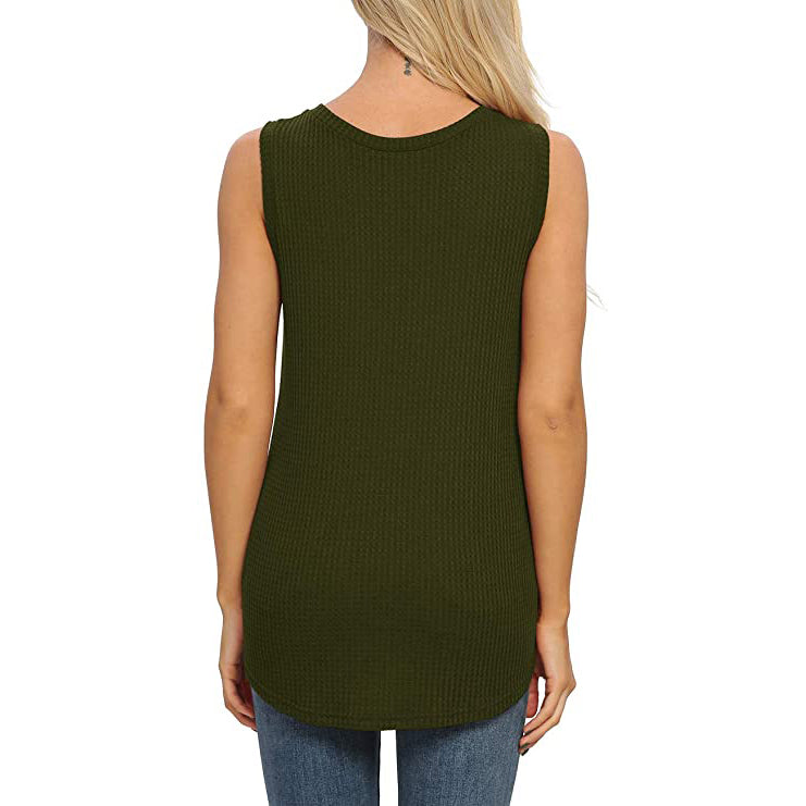 Women's Waffle Knit V Neck Tank Top Sale Ebay