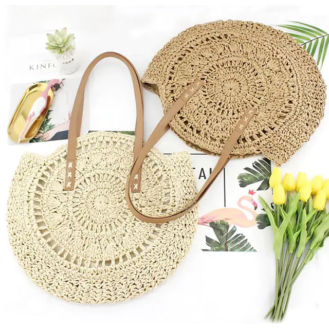 Women's Straw Tote Bag Boho Style Popular Online