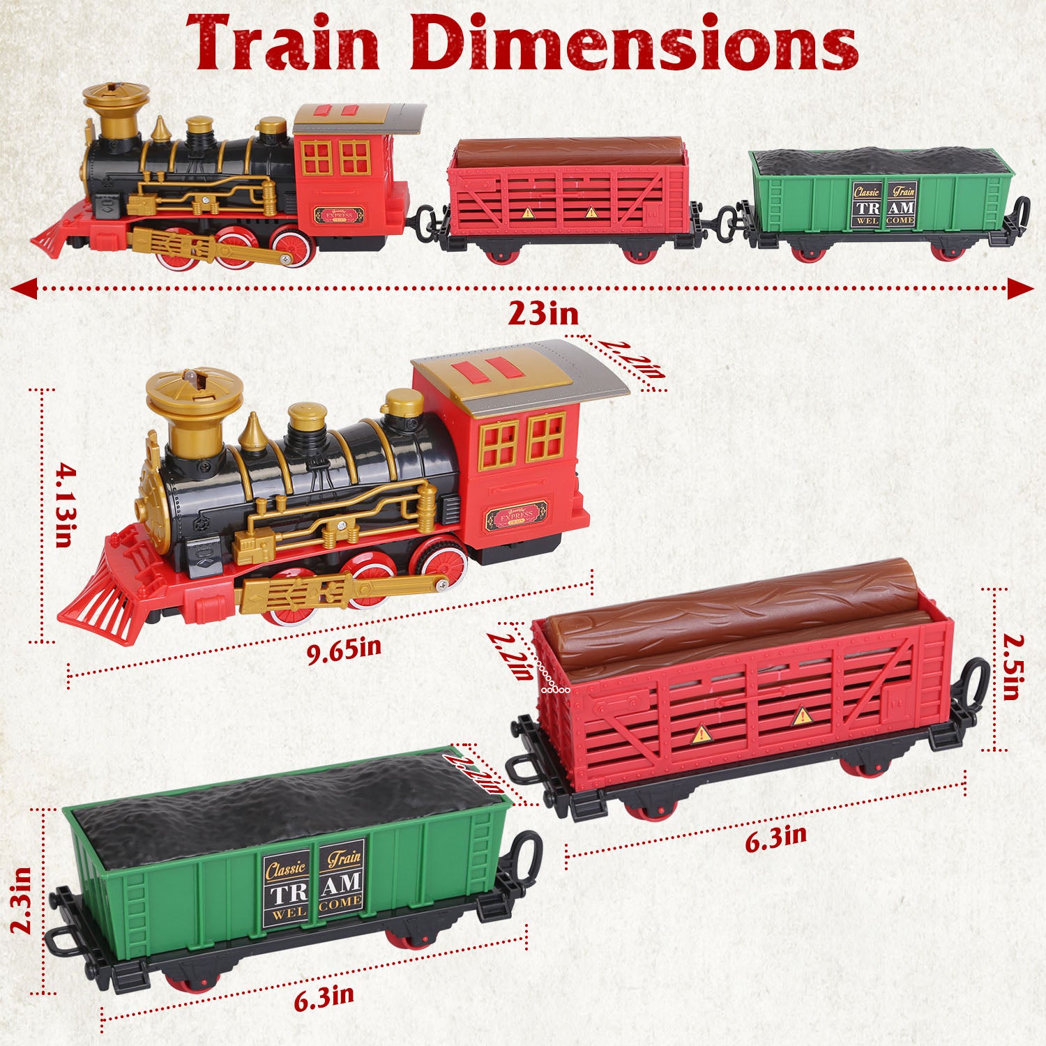 193-Piece: Electric Train Set Steam Locomotive Passenger Coach Coal Car Christmas Train Free Shipping Purchase