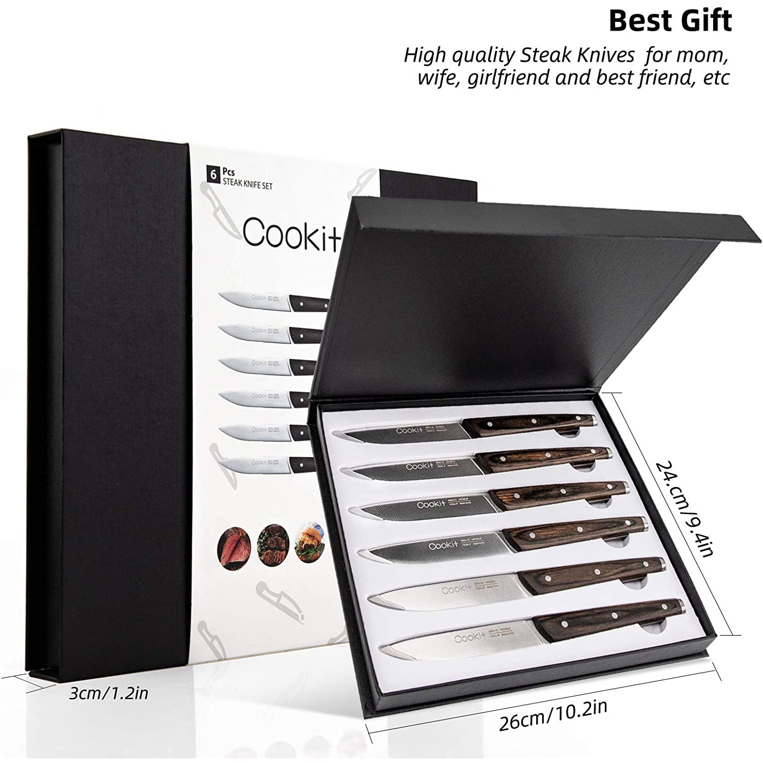 6-Piece: Cookit Steak Knife Set For Sale Cheap Online