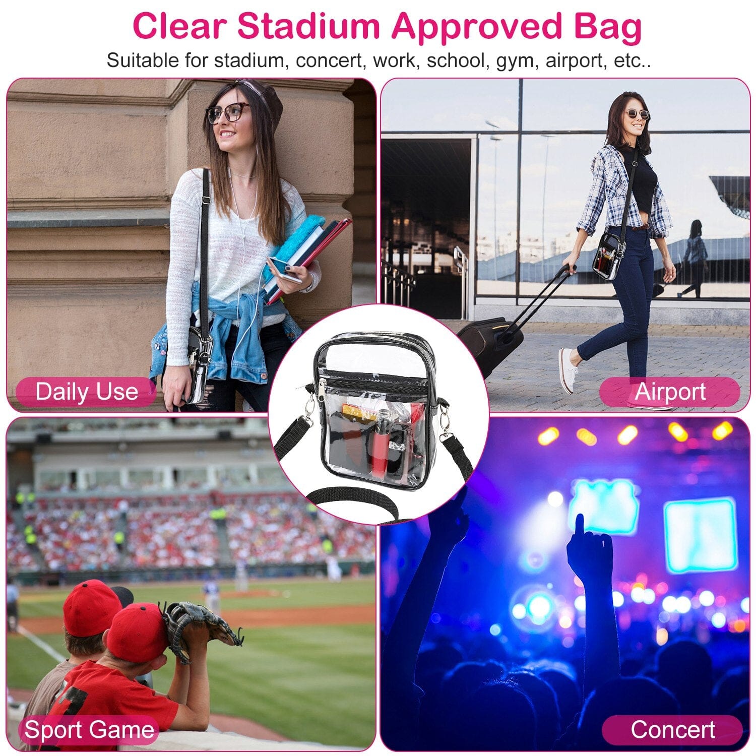 Clear Crossbody Bag Stadium Approved Discount