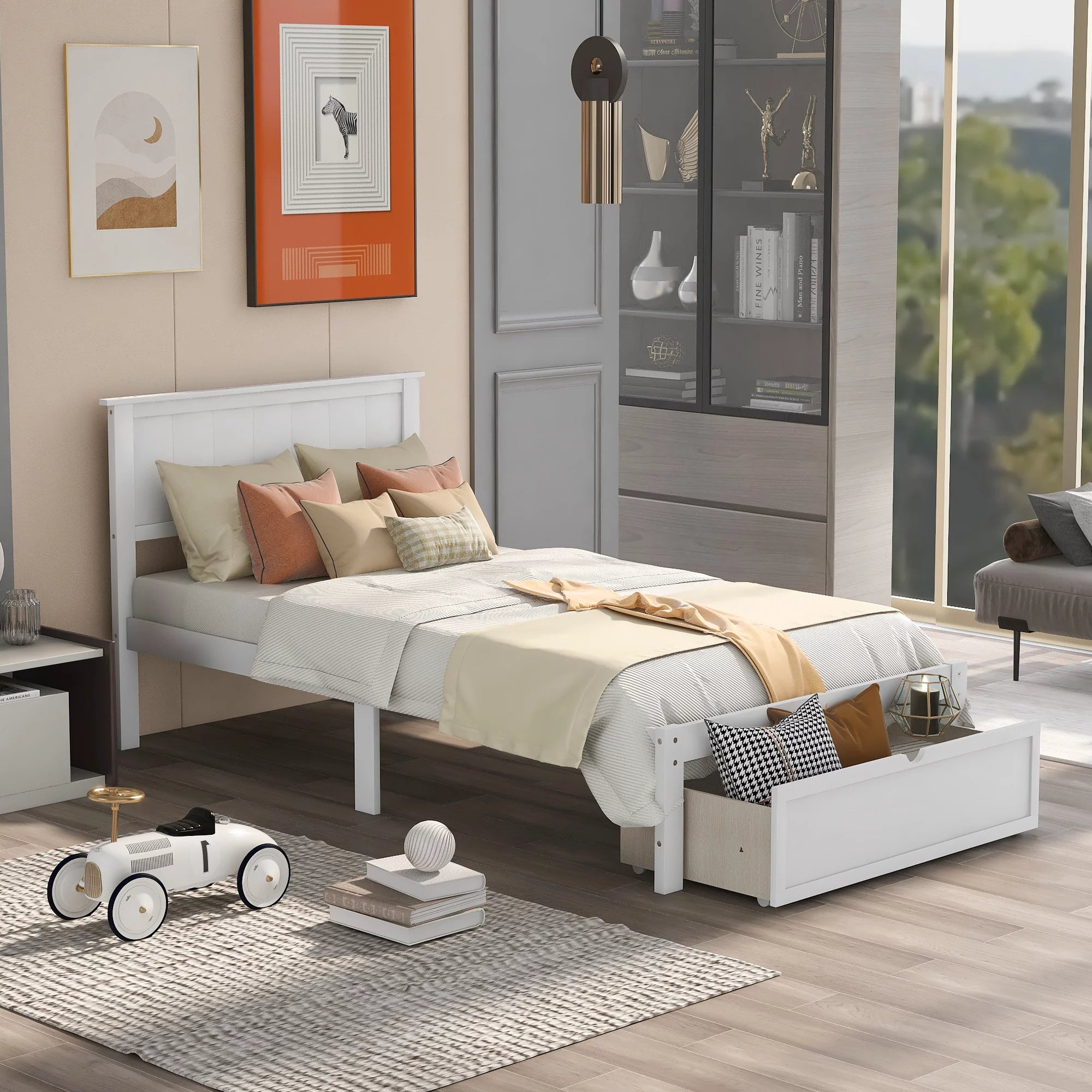 Twin Size Platform Bed with Storage Discount Order