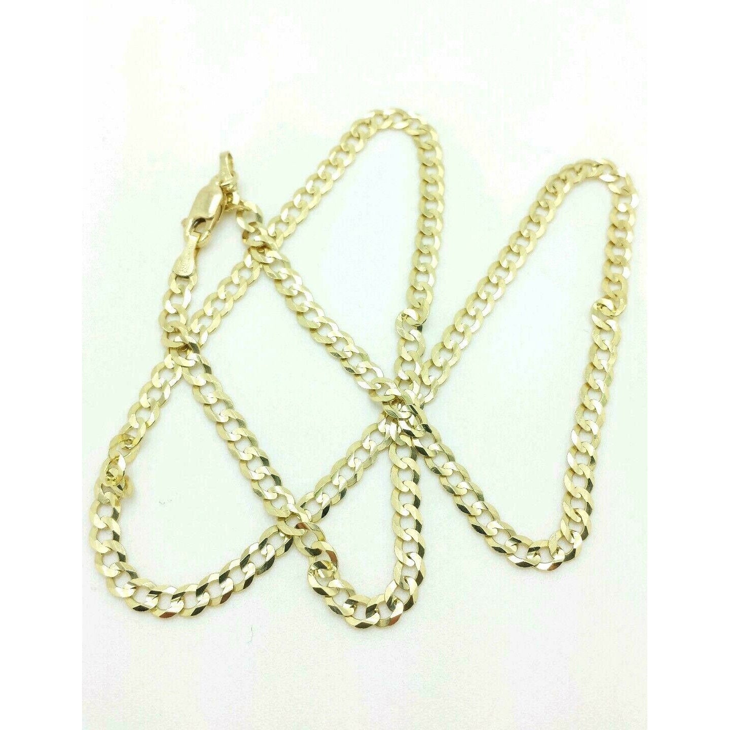 10K Genuine Solid Yellow Gold Cuban Necklace Chain Discount Get To Buy