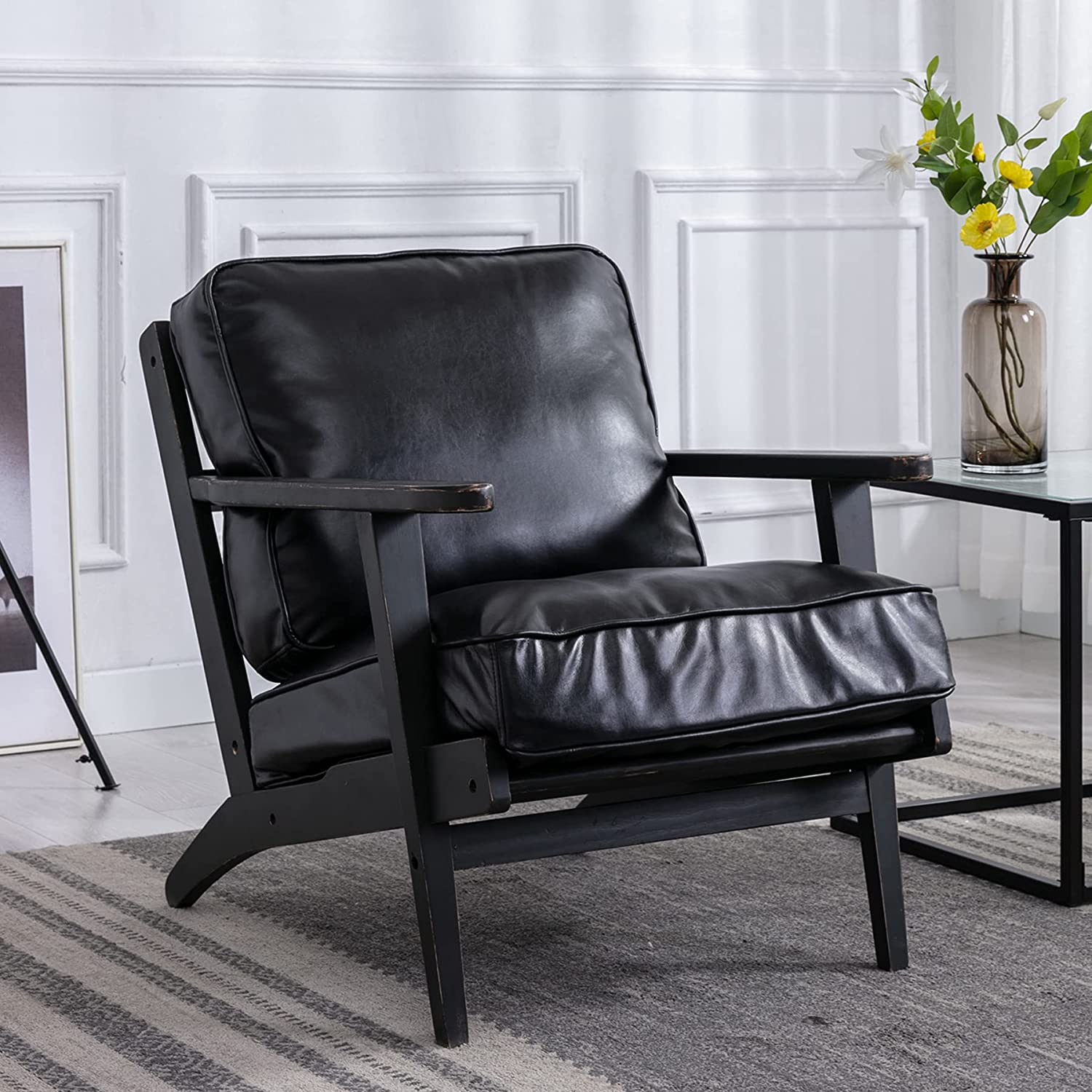 Modern Faux Leather Accent Chair With Paypal Cheap Online