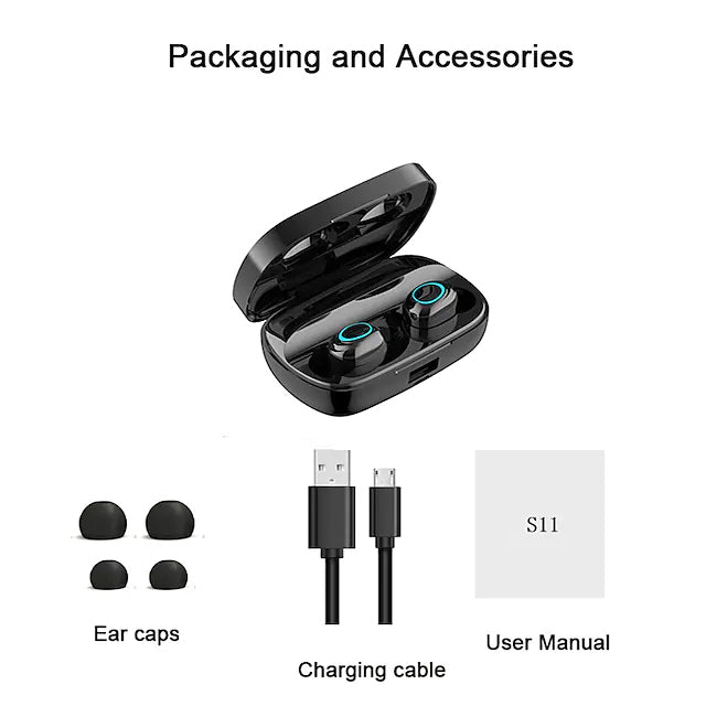 S11 True Wireless Headphones TWS Earbuds Bluetooth 4.0 Stereo Dual Drivers with Microphone Free Shipping Low Pice