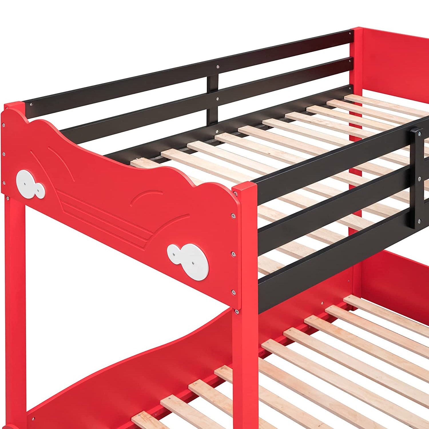 Twin Size Car-Shaped Bunk Bed with Wheels Sale Fashion