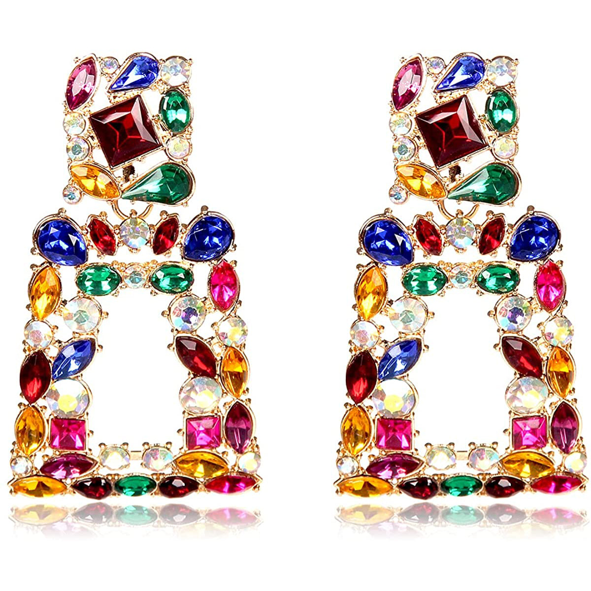 Women's Rhinestone Rectangle Drop Earrings Cheap Pice Store