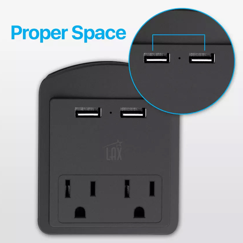 2-Pack: Surge Protector 2 Wall Outlets and 2 USB Ports Websites For Sale