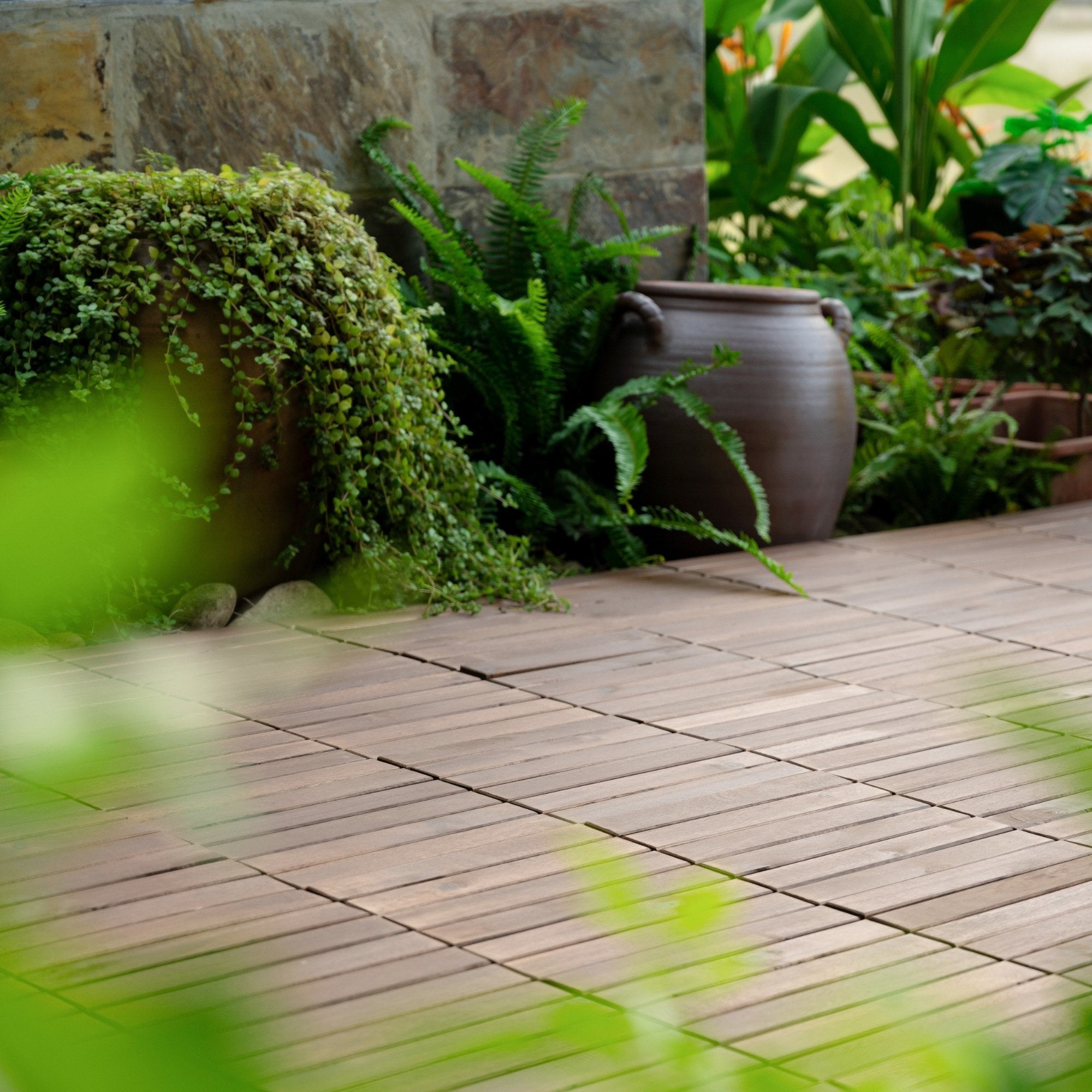 12 x 12 Square Teak Interlocking Deck Tiles Buy Cheap Best Sale