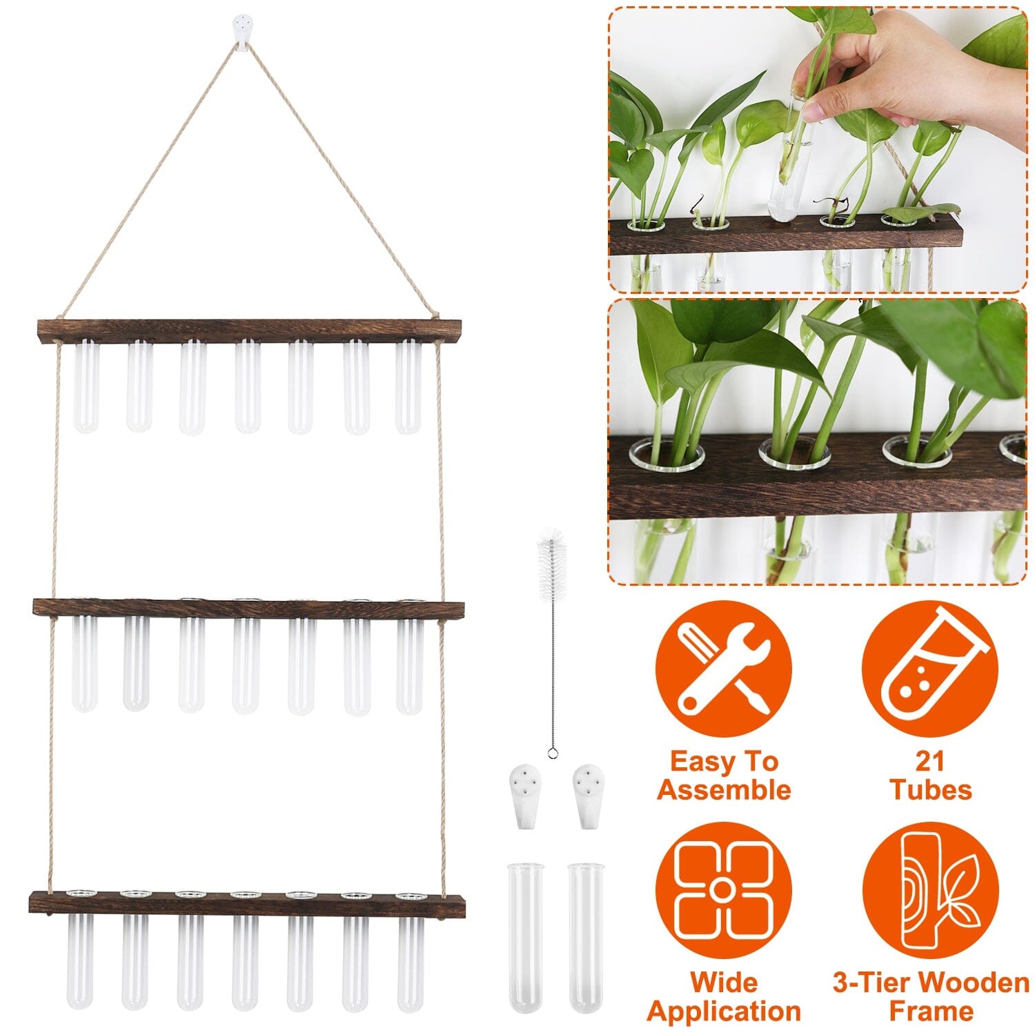 3-Tier Wall Hanging Glass Tube Planter Outlet Buy