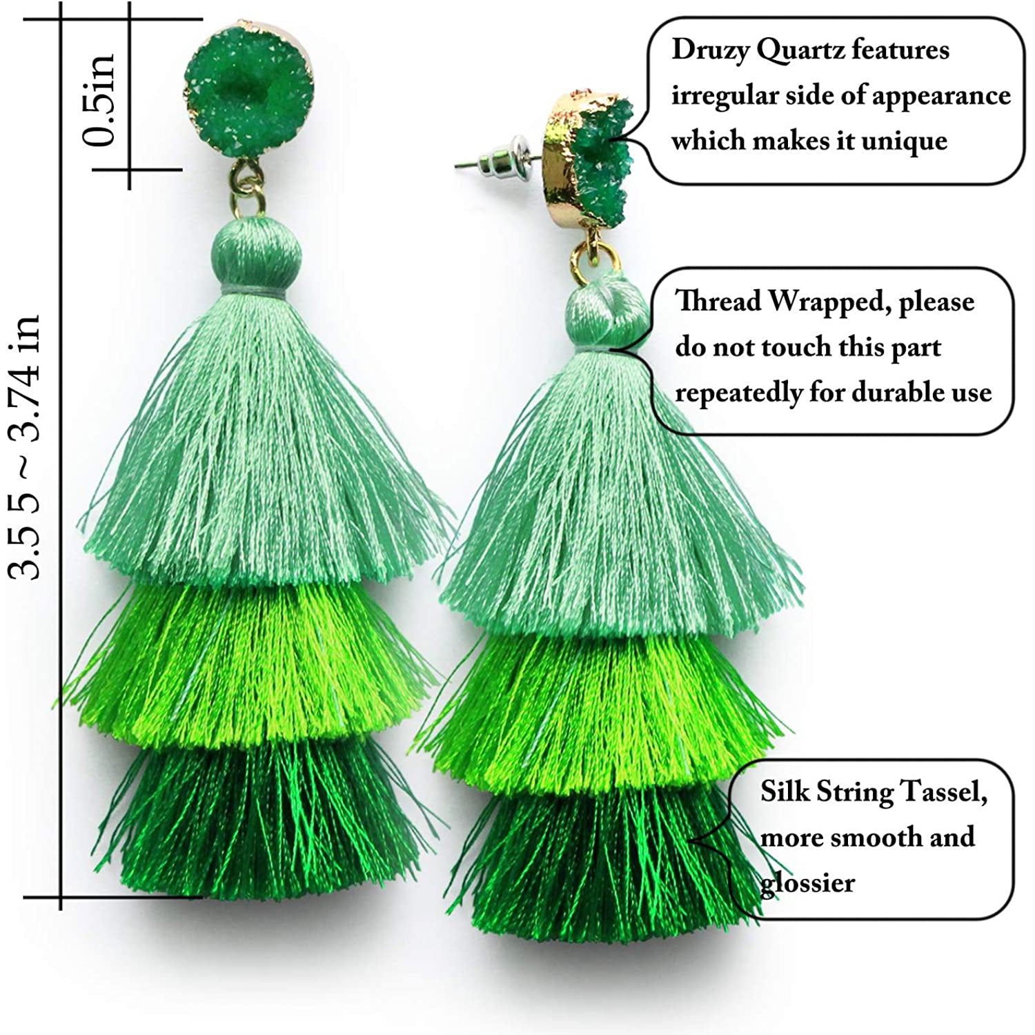 Me&Hz Colorful Layered Tassel Earrings Discount The Cheapest