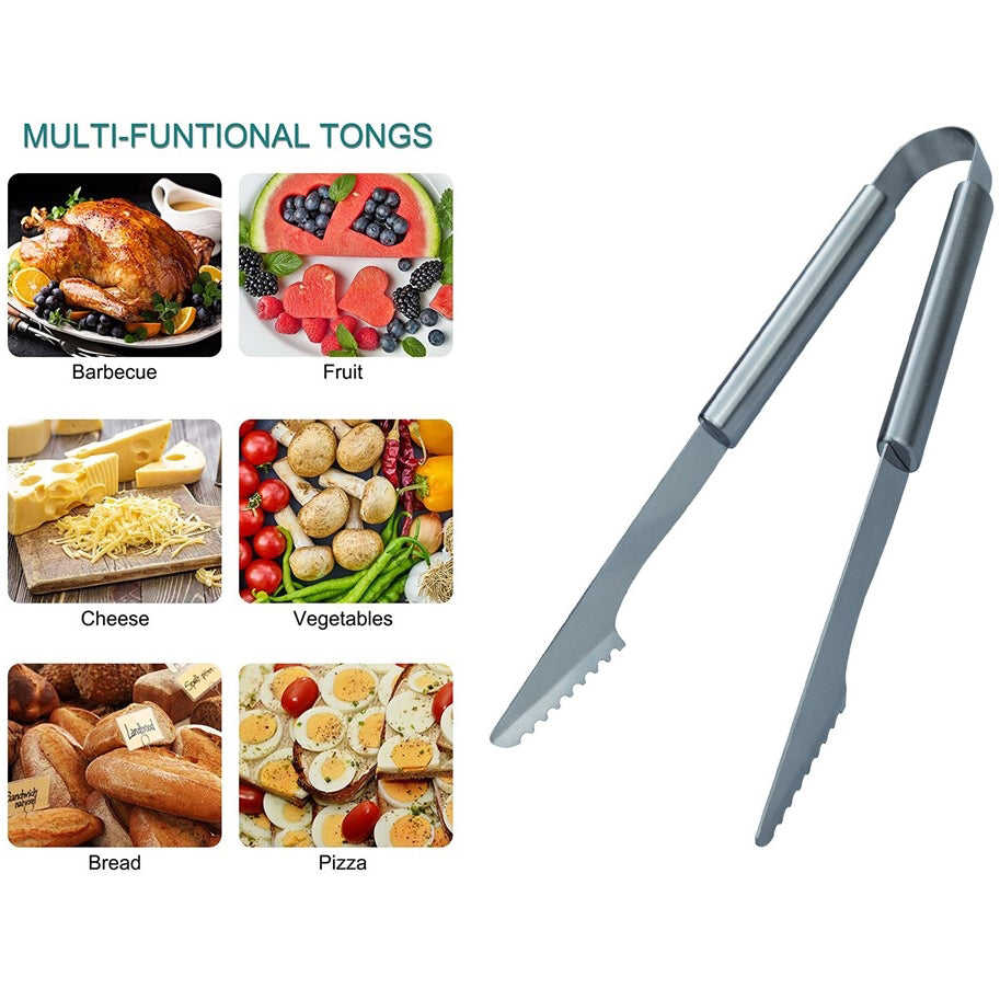 3-Piece: Heavy-Duty BBQ Grilling Stainless Steel Spatula Fork and Tongs How Much For Sale