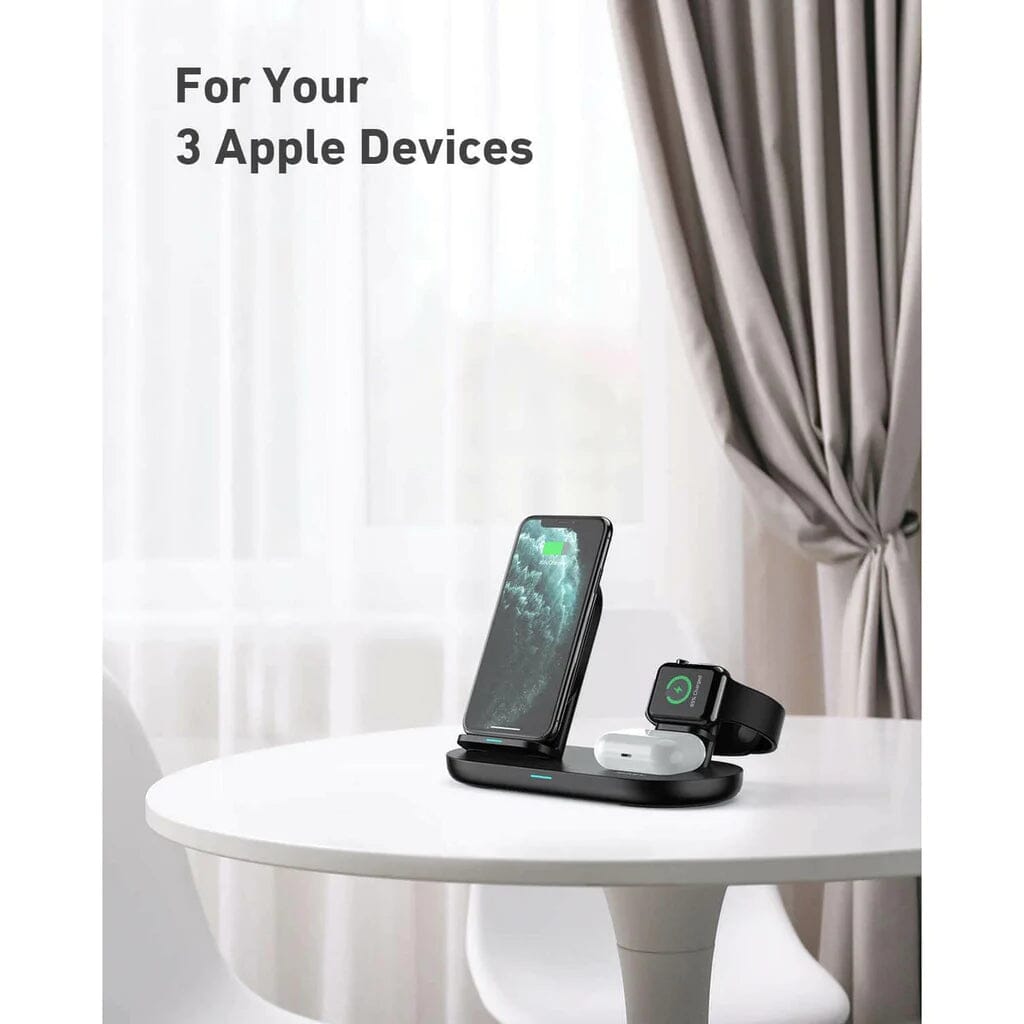 AUKEY 3-in-1 Wireless Charger Black Discount Online Online