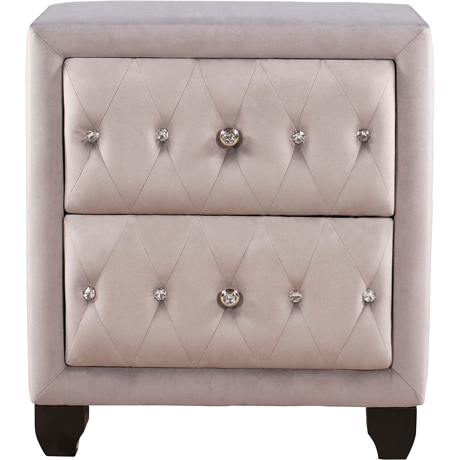 27.9 Tall Bedside Table Blue Upholstered Velvet 2-Drawer Nightstand Websites Online