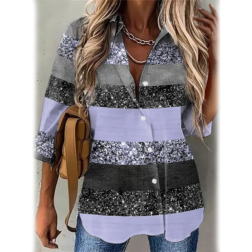 Women's Striped Casual Long Sleeve Shirt Collections For Sale