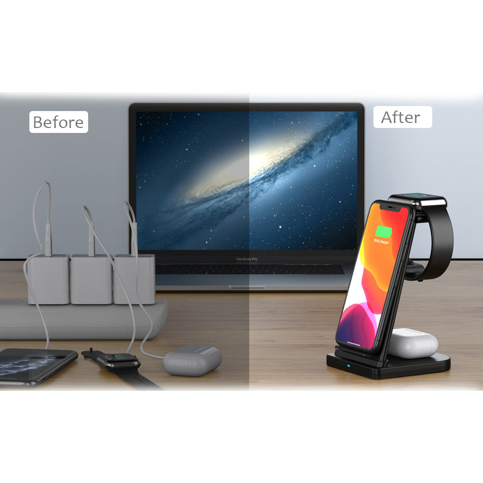 3-in-1 Foldable Fast Wireless Charging Stand Footaction Online