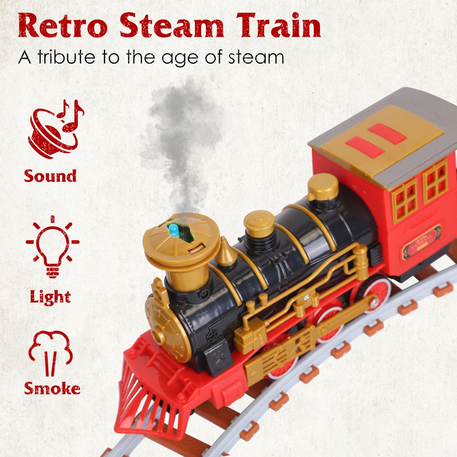 193-Piece: Electric Train Set Steam Locomotive Passenger Coach Coal Car Christmas Train Free Shipping Purchase