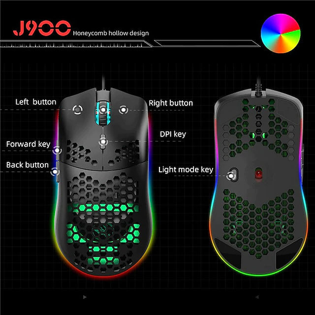 J900 Honeycomb Hollow Wired Gaming Mouse Buy Cheap Clearance Store