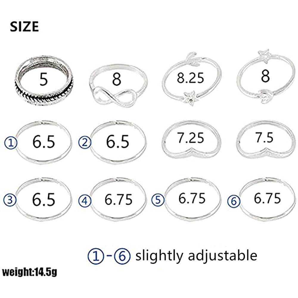 12-Pieces Set: Silver Rings for Teen Many Kinds Of Cheap Online