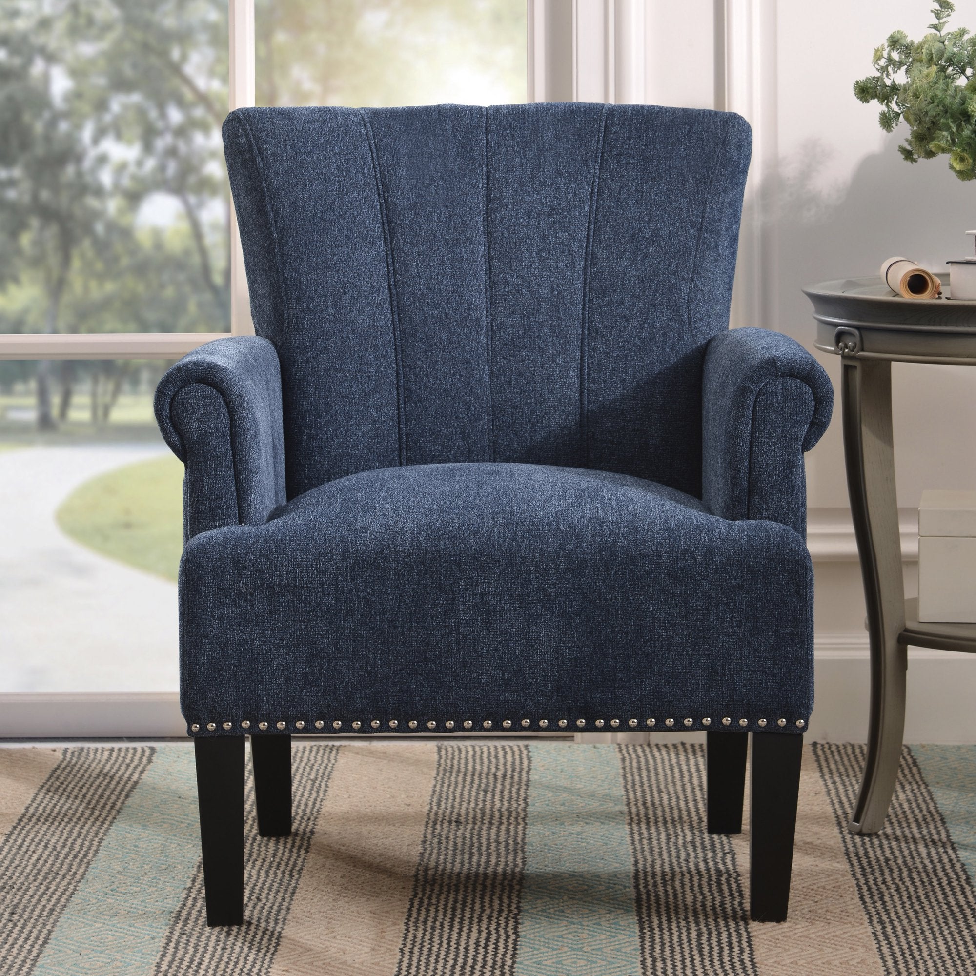 Accent Rivet Tufted Polyester Armchair Sale Wholesale Pice