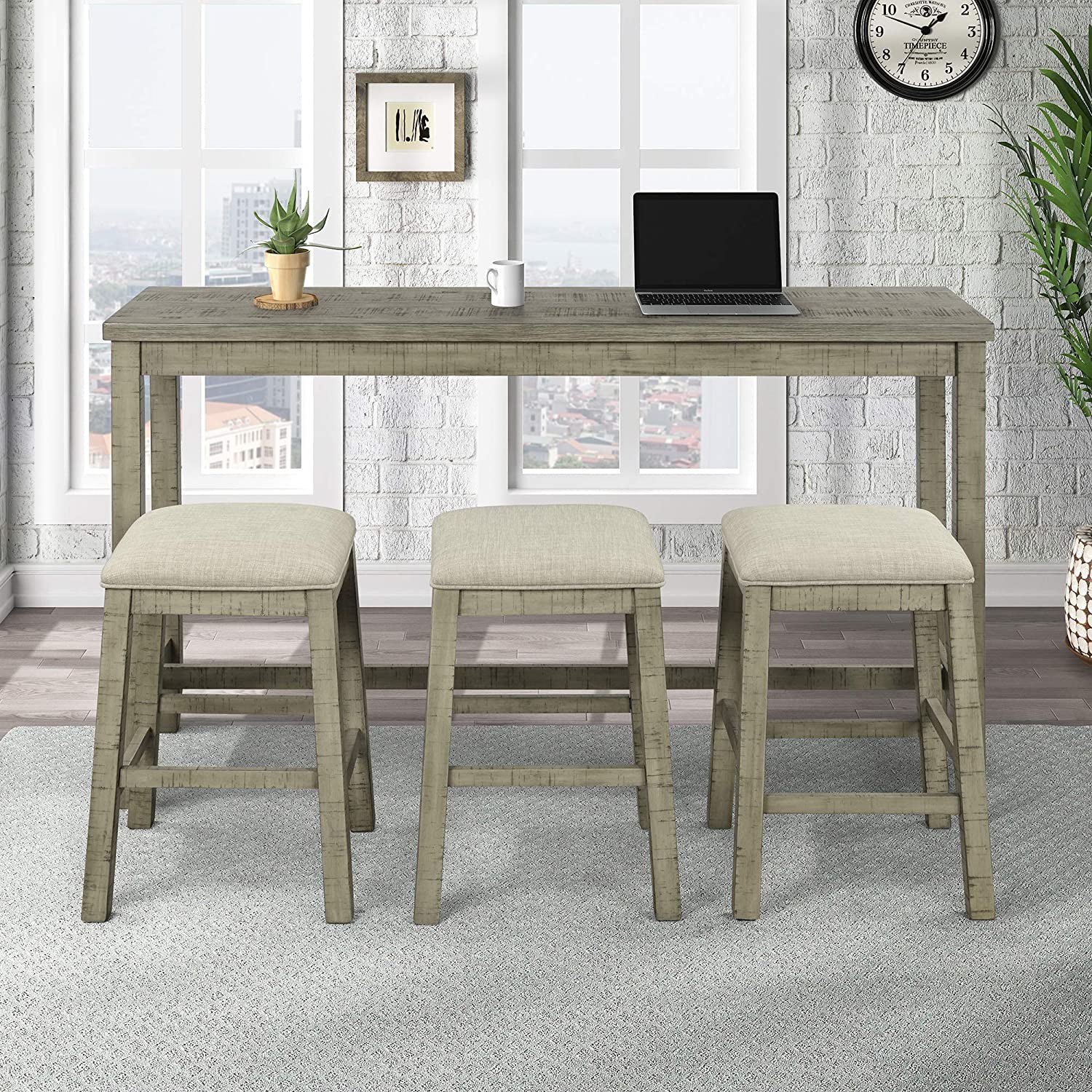 4-Piece: Counter Height Bar Table Set Best Place Sale Online