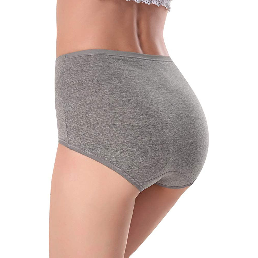 5-Pack: Cotton Mid Waist No Muffin Top Full Coverage Brief Ladies Underwear Sast Online