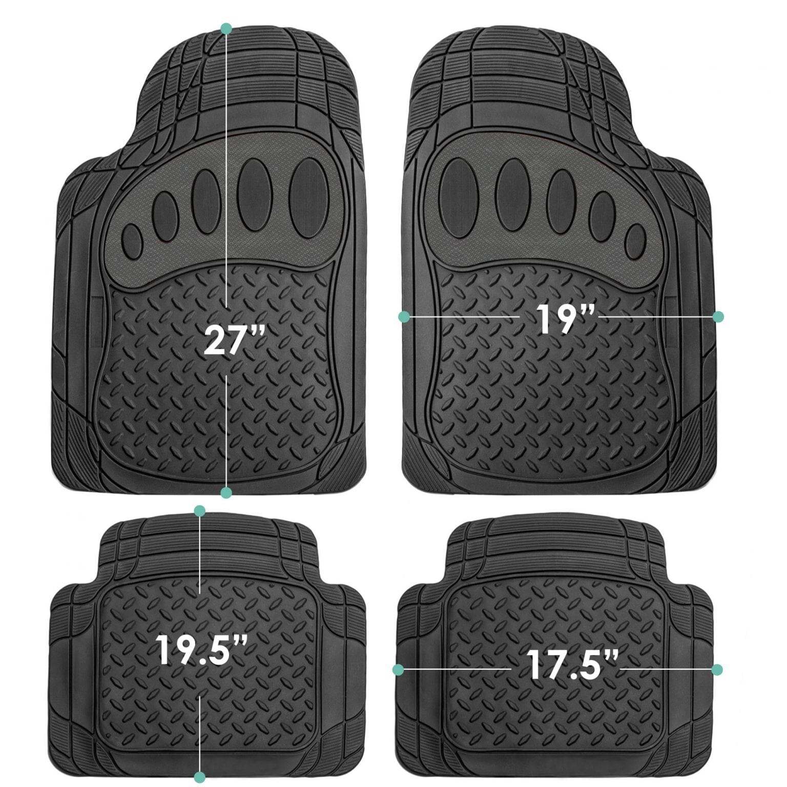 4-Piece Set: Trimmable ClimaProof Non-Slip Rubber Floor Mats With Footprint Design Best Seller For Sale