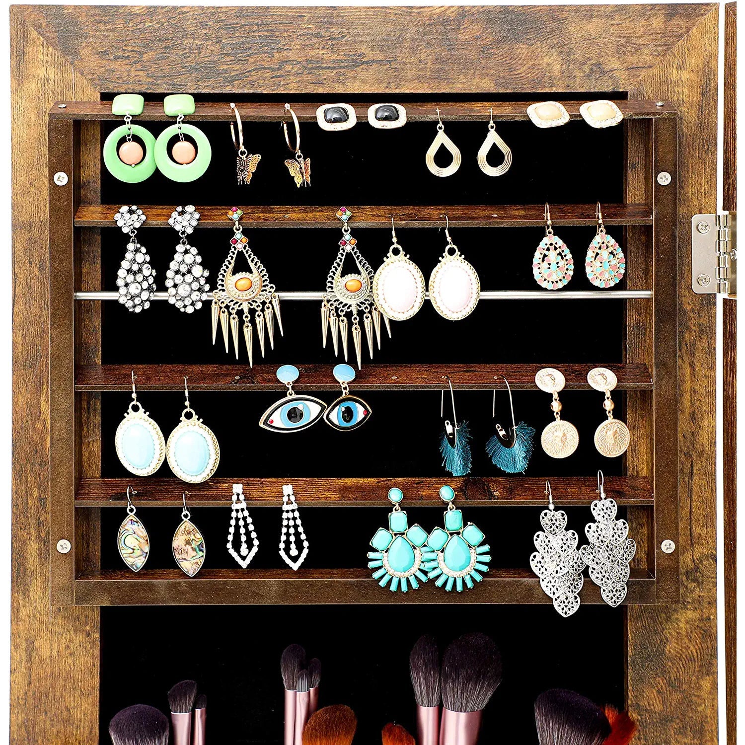 Tesmula Fashion Simple Jewelry Storage Mirror Cabinet With LED Lights Outlet Affordable